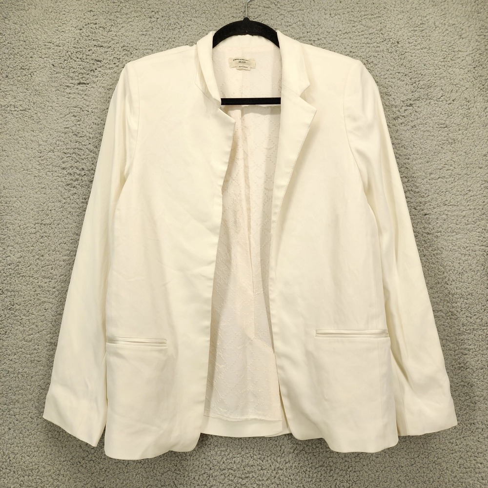 Zadig & Voltaire Deluxe Volly Blazer Ecru Off White Open Front Size 38‎ US 6